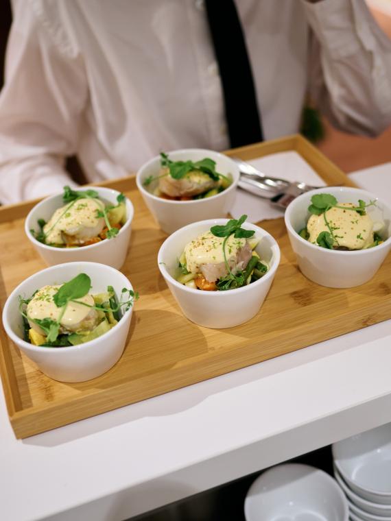 Verrines gastronomiques servies à l'espace hospitalité VIP Salon Ferveur au Stade de France