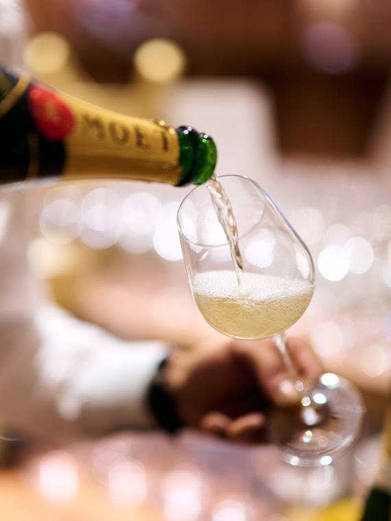 Champagne served served at the hospitality area Salon Etoile at the Stade de France