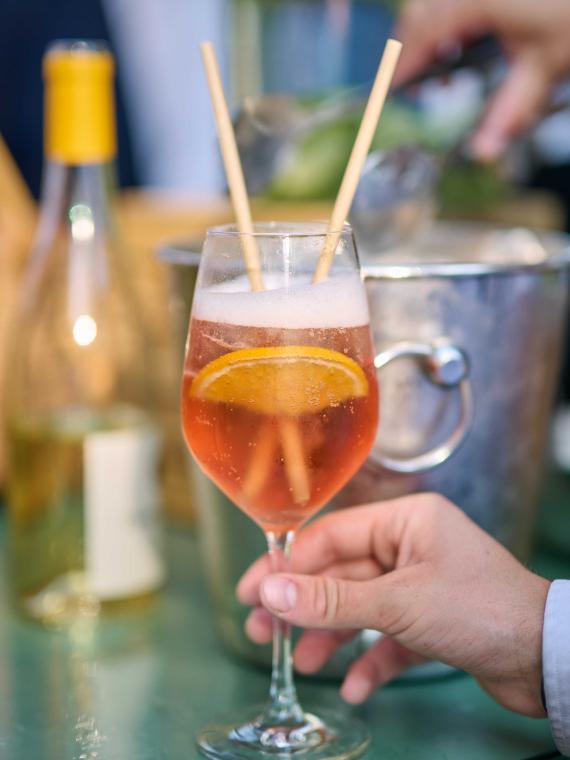 Cocktails served at the Brasserie des Mousquetaires Roland Garros