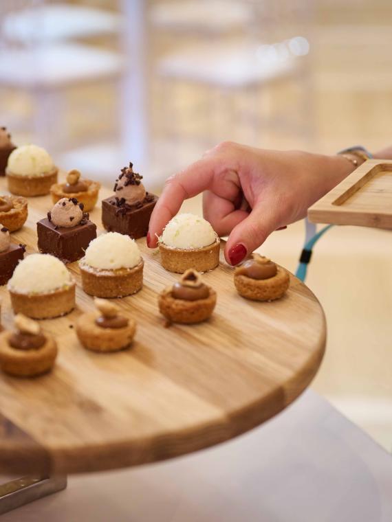 Amuses bouche from the caterer at the Brasserie des Mousquetaires at Roland-Garros