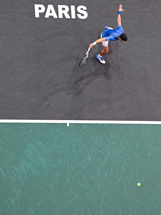 Novak Djokovic joueur de tennis Serbe au Rolex Paris Masters