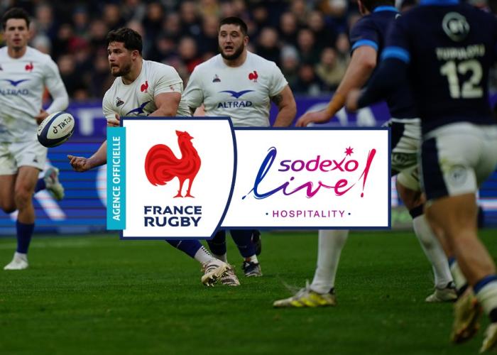 Rugby players on the field during a Six Nations Tournament match